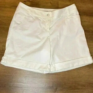 J. Jill Stretch Women’s 8 White Cuffed 6” Inseam Shorts